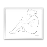 Shop Nude Sketch IV Art Print-Abstract, Horizontal, Rectangle, View All, WA, White-framed painted poster wall decor artwork