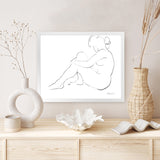 Shop Nude Sketch IV Art Print-Abstract, Horizontal, Rectangle, View All, WA, White-framed painted poster wall decor artwork