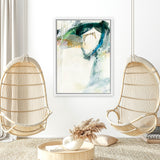 Shop Turbulence III Canvas Art Print-Abstract, Blue, Green, Portrait, Rectangle, View All, WA, White-framed wall decor artwork