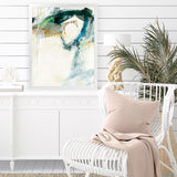 Shop Turbulence III Art Print-Abstract, Blue, Green, Portrait, Rectangle, View All, WA, White-framed painted poster wall decor artwork