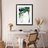 Shop Turbulence IV Art Print-Abstract, Blue, Green, Portrait, Rectangle, View All, WA, White-framed painted poster wall decor artwork