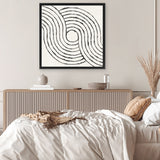 Shop Rainbow Road II BW (Square) Canvas Art Print-Abstract, Black, Square, View All, WA, White-framed wall decor artwork