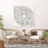 Shop Rainbow Road II BW (Square) Canvas Art Print-Abstract, Black, Square, View All, WA, White-framed wall decor artwork