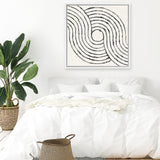 Shop Rainbow Road II BW (Square) Canvas Art Print-Abstract, Black, Square, View All, WA, White-framed wall decor artwork