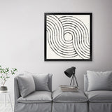 Shop Rainbow Road II BW (Square) Art Print-Abstract, Black, Square, View All, WA, White-framed painted poster wall decor artwork