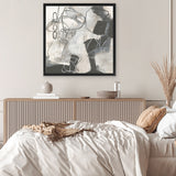 Shop Whats Happening II Neutral (Square) Canvas Art Print-Abstract, Black, Square, View All, WA, White-framed wall decor artwork