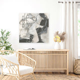 Shop Whats Happening II Neutral (Square) Canvas Art Print-Abstract, Black, Square, View All, WA, White-framed wall decor artwork