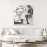 Shop Whats Happening II Neutral (Square) Canvas Art Print-Abstract, Black, Square, View All, WA, White-framed wall decor artwork