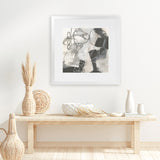 Shop Whats Happening II Neutral (Square) Art Print-Abstract, Black, Square, View All, WA, White-framed painted poster wall decor artwork