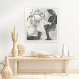 Shop Whats Happening II Neutral (Square) Art Print-Abstract, Black, Square, View All, WA, White-framed painted poster wall decor artwork