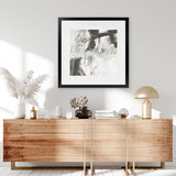 Shop Whats Happening V Neutral (Square) Art Print-Abstract, Black, Square, View All, WA, White-framed painted poster wall decor artwork