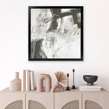 Shop Whats Happening V Neutral (Square) Art Print-Abstract, Black, Square, View All, WA, White-framed painted poster wall decor artwork