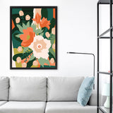 Shop Stained Glass Canvas Art Print-Florals, Green, Portrait, Rectangle, View All, WA-framed wall decor artwork