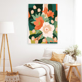 Shop Stained Glass Canvas Art Print-Florals, Green, Portrait, Rectangle, View All, WA-framed wall decor artwork