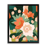 Shop Stained Glass Art Print-Florals, Green, Portrait, Rectangle, View All, WA-framed painted poster wall decor artwork