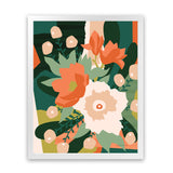 Shop Stained Glass Art Print-Florals, Green, Portrait, Rectangle, View All, WA-framed painted poster wall decor artwork