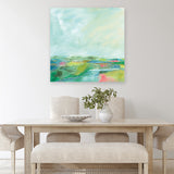 Shop Colorful Horizon Square I (Square) Canvas Art Print-Abstract, Blue, Square, View All, WA-framed wall decor artwork