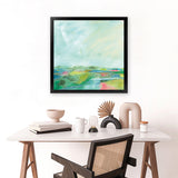 Shop Colorful Horizon Square I (Square) Art Print-Abstract, Blue, Square, View All, WA-framed painted poster wall decor artwork