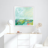 Shop Colorful Horizon Square I (Square) Art Print-Abstract, Blue, Square, View All, WA-framed painted poster wall decor artwork