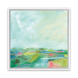 Shop Colorful Horizon Square I (Square) Canvas Art Print-Abstract, Blue, Square, View All, WA-framed wall decor artwork