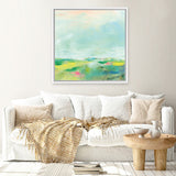 Shop Colorful Horizon Square II (Square) Canvas Art Print-Abstract, Blue, Square, View All, WA-framed wall decor artwork