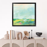 Shop Colorful Horizon Square II (Square) Art Print-Abstract, Blue, Square, View All, WA-framed painted poster wall decor artwork