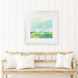 Shop Colorful Horizon Square II (Square) Art Print-Abstract, Blue, Square, View All, WA-framed painted poster wall decor artwork