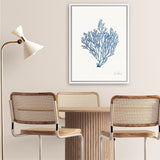 Shop Sea Garden II Royal Blue Canvas Art Print-Blue, Botanicals, Portrait, Rectangle, View All, WA, White-framed wall decor artwork