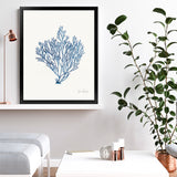 Shop Sea Garden II Royal Blue Art Print-Blue, Botanicals, Portrait, Rectangle, View All, WA, White-framed painted poster wall decor artwork