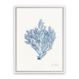 Shop Sea Garden II Royal Blue Canvas Art Print-Blue, Botanicals, Portrait, Rectangle, View All, WA, White-framed wall decor artwork