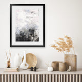 Shop Oracle III Art Print-Abstract, Black, Portrait, Rectangle, View All, WA, White-framed painted poster wall decor artwork