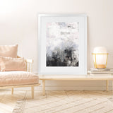 Shop Oracle III Art Print-Abstract, Black, Portrait, Rectangle, View All, WA, White-framed painted poster wall decor artwork