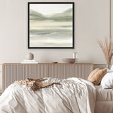 Shop Valleyscape IV (Square) Canvas Art Print-Abstract, Green, Neutrals, Square, View All, WA-framed wall decor artwork