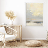 Shop Where Land Meets Sky Canvas Art Print-Abstract, Portrait, Rectangle, View All, WA, Yellow-framed wall decor artwork