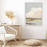 Shop Dream of Clouds Canvas Art Print-Abstract, Grey, Portrait, Rectangle, View All, WA, Yellow-framed wall decor artwork
