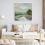 Shop Sage Lake (Square) Canvas Art Print-Abstract, Green, Square, View All, WA-framed wall decor artwork