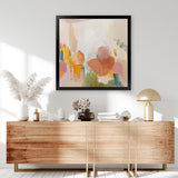 Shop Sonoran Summer (Square) Art Print-Abstract, Square, View All, WA, Yellow-framed painted poster wall decor artwork