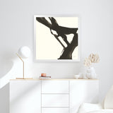 Shop Black Gesture I (Square) Art Print-Abstract, Black, Square, View All, WA, White-framed painted poster wall decor artwork