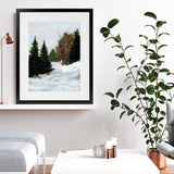 Shop Winter on Grand Mesa Art Print-Abstract, Green, Portrait, Rectangle, View All, WA-framed painted poster wall decor artwork