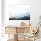 Shop Mountain Gradient Canvas Art Print-Abstract, Blue, Horizontal, Rectangle, View All, WA, White-framed wall decor artwork