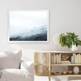 Shop Mountain Gradient Art Print-Abstract, Blue, Horizontal, Rectangle, View All, WA, White-framed painted poster wall decor artwork