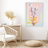 Shop Don't Forget Me Pastel Canvas Art Print-Florals, Pink, Portrait, Rectangle, View All, WA-framed wall decor artwork