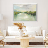 Shop April River Canvas Art Print-Abstract, Green, Horizontal, Landscape, Rectangle, View All, WA-framed wall decor artwork