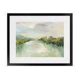Shop April River Art Print-Abstract, Green, Horizontal, Rectangle, View All, WA-framed painted poster wall decor artwork