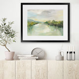 Shop April River Art Print-Abstract, Green, Horizontal, Rectangle, View All, WA-framed painted poster wall decor artwork