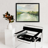 Shop April River Art Print-Abstract, Green, Horizontal, Rectangle, View All, WA-framed painted poster wall decor artwork