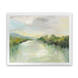 Shop April River Art Print-Abstract, Green, Horizontal, Rectangle, View All, WA-framed painted poster wall decor artwork