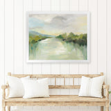 Shop April River Art Print-Abstract, Green, Horizontal, Rectangle, View All, WA-framed painted poster wall decor artwork