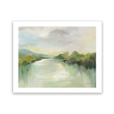 Shop April River Art Print-Abstract, Green, Horizontal, Rectangle, View All, WA-framed painted poster wall decor artwork