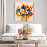 Shop Boho Blooms (Square) Canvas Art Print-Florals, Orange, Square, View All, WA, Yellow-framed wall decor artwork